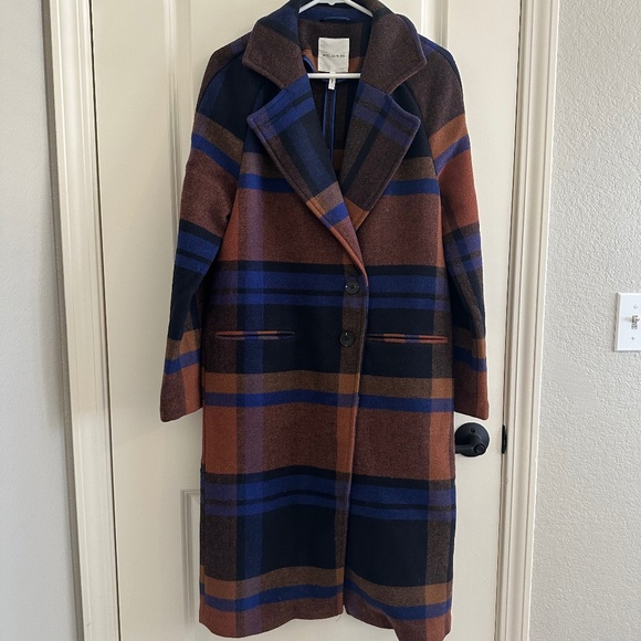 Avec Les Filles Plaid Pattern Coat in Blue | NWOT | Size XS - Picture 12 of 16